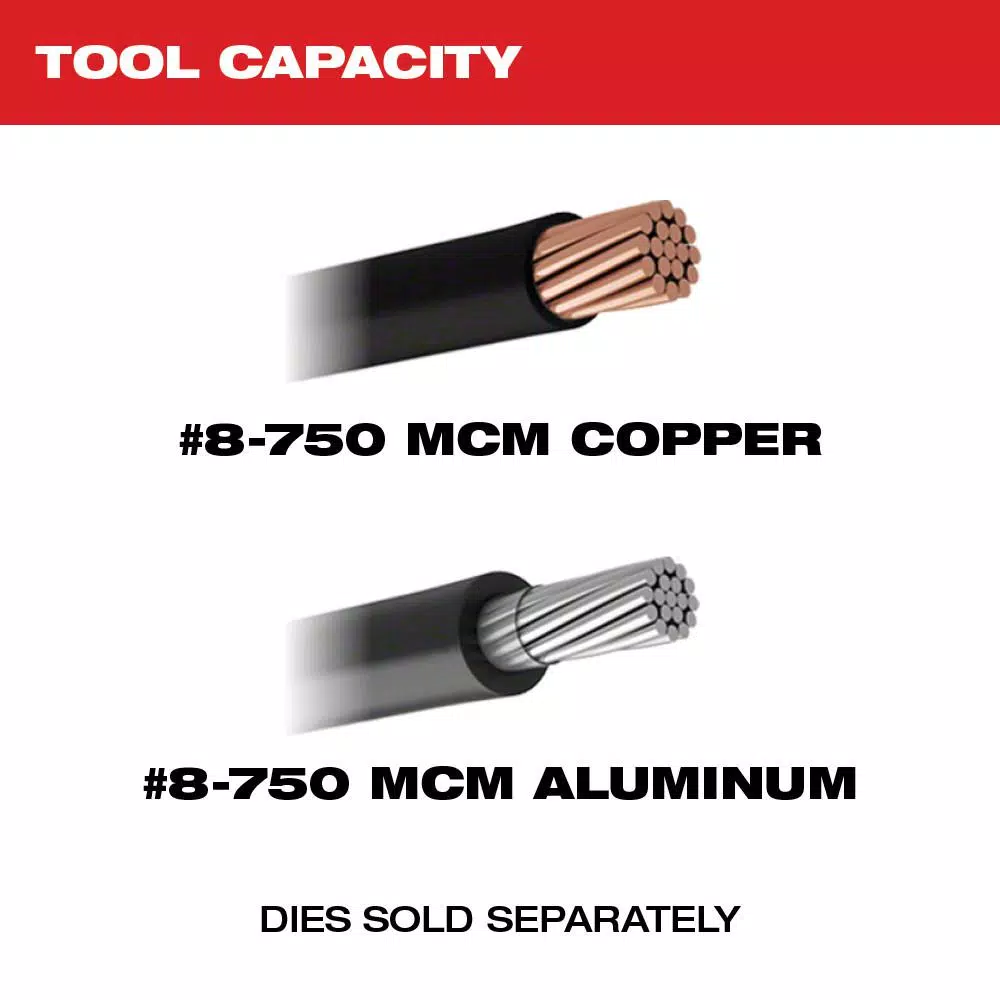 Milwaukee M18 FORCE LOGIC 750 MCM Cordless Hydraulic Crimper Kit with (2) Batteries and Charger