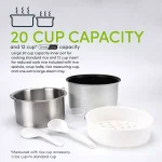 Aroma 20-Cup SmartCarb Digital Rice Cooker and Food Steamer, Stainless Steel thumbnail 6