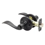Copper Creek Waverlie Colonial Black Privacy Lever for Bedroom and Bathroom Doors thumbnail 1