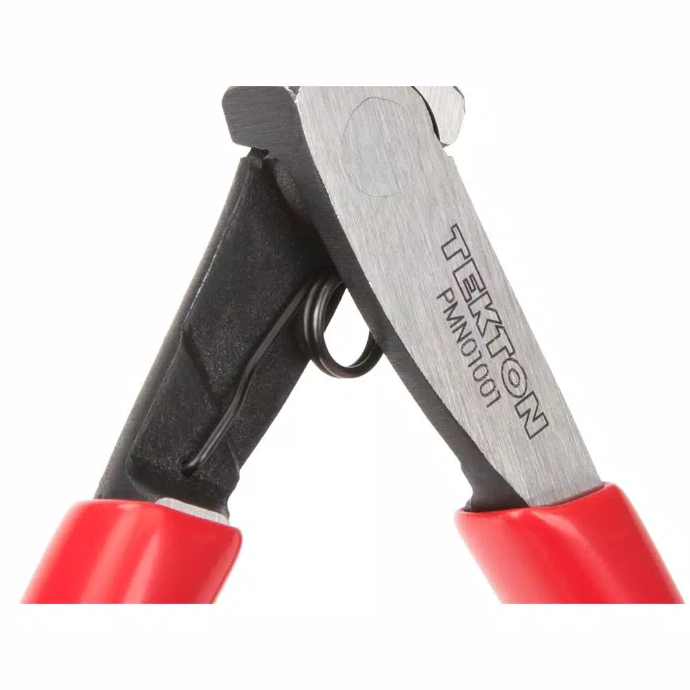 TEKTON Mini Needle Nose Pliers with Crosscut Teeth and Coil Spring