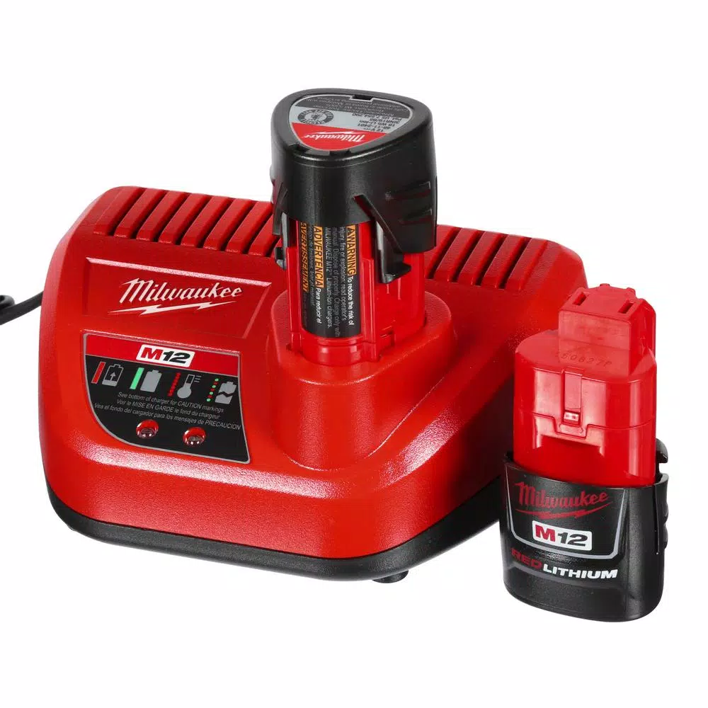 Milwaukee M12 12V Lithium-Ion Cordless 1/4 in. Hex Impact Driver Kit with (2) 1.5Ah Batteries, Charger & Case