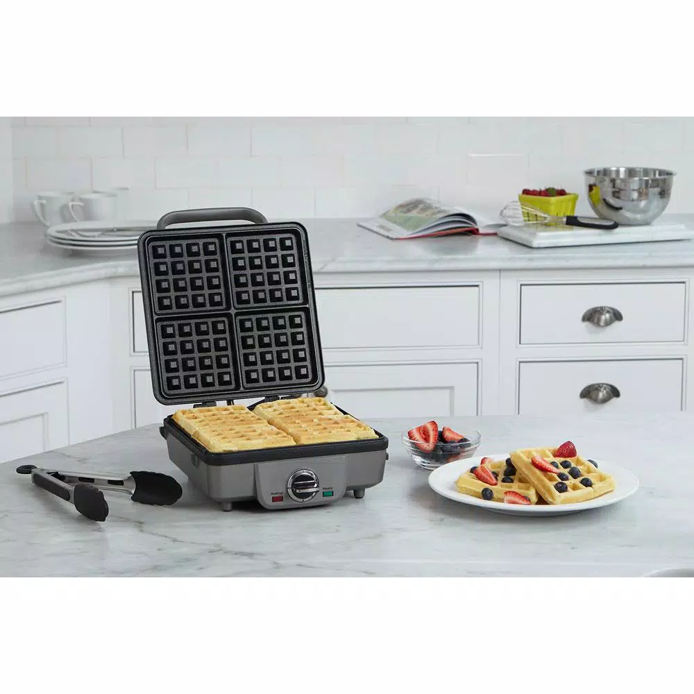 Cuisinart Breakfast Central 4-Slice Belgian Waffle and Pancake Maker, Stainless Steel