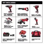 Milwaukee M18 18V Lithium-Ion Cordless 6-Tool Combo Kit with Two 3.0 Ah Batteries, Charger, and Tool Bag thumbnail 2