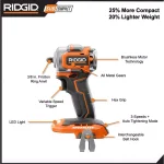 RIDGID 18V SubCompact Brushless 3/8 in. Cordless Impact Wrench (Tool Only) thumbnail 3