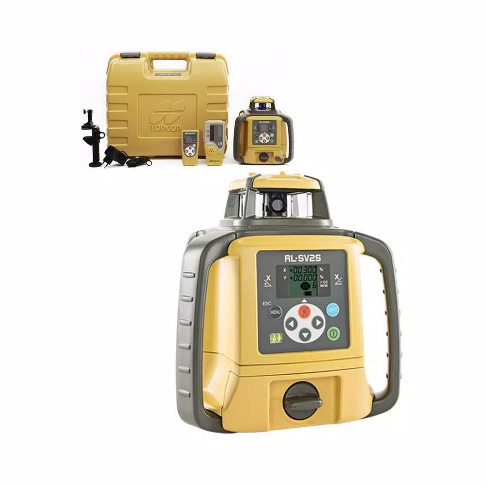 Topcon RL SV2S Dual Grade Rotary Laser Kit with LS-80L Sensor, 14 ft. Grade Rod & Tripod