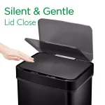 Boyel Living 13 Gallon Stainless Steel Sensor Trash Can - Touch-Free Rectangular Kitchen Bin with Black Lid thumbnail 2
