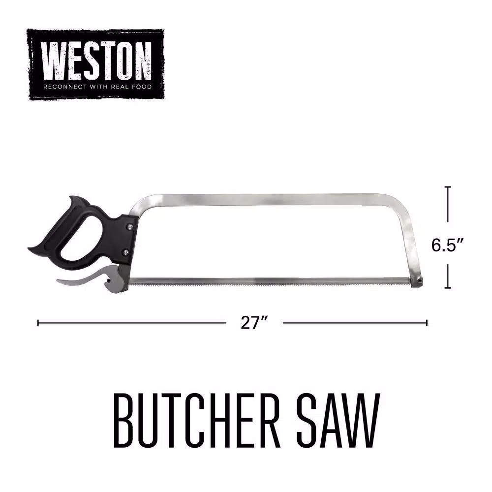 Weston 22 in. Stainless Steel Butcher Meat Saw with Trigger Lock