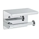 Alpine Industries Single Post Toilet Paper Holder with Storage Shelf, Chrome Finish thumbnail 1