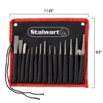 Stalwart 16-Piece Chisel and Punch Set, Heat Treated Chrome Vanadium Steel thumbnail 2