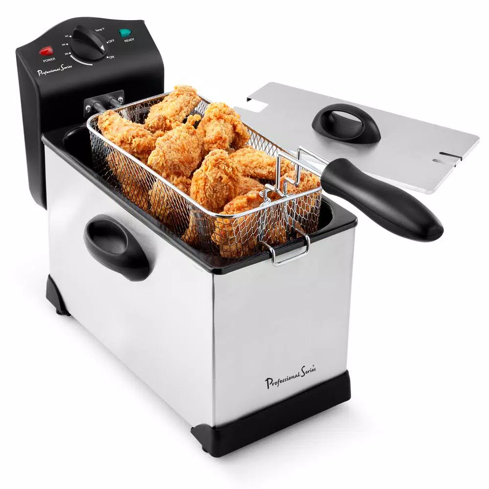 Continental Professional Series 3 QT Stainless Steel Deep Fryer, 1700W Electric