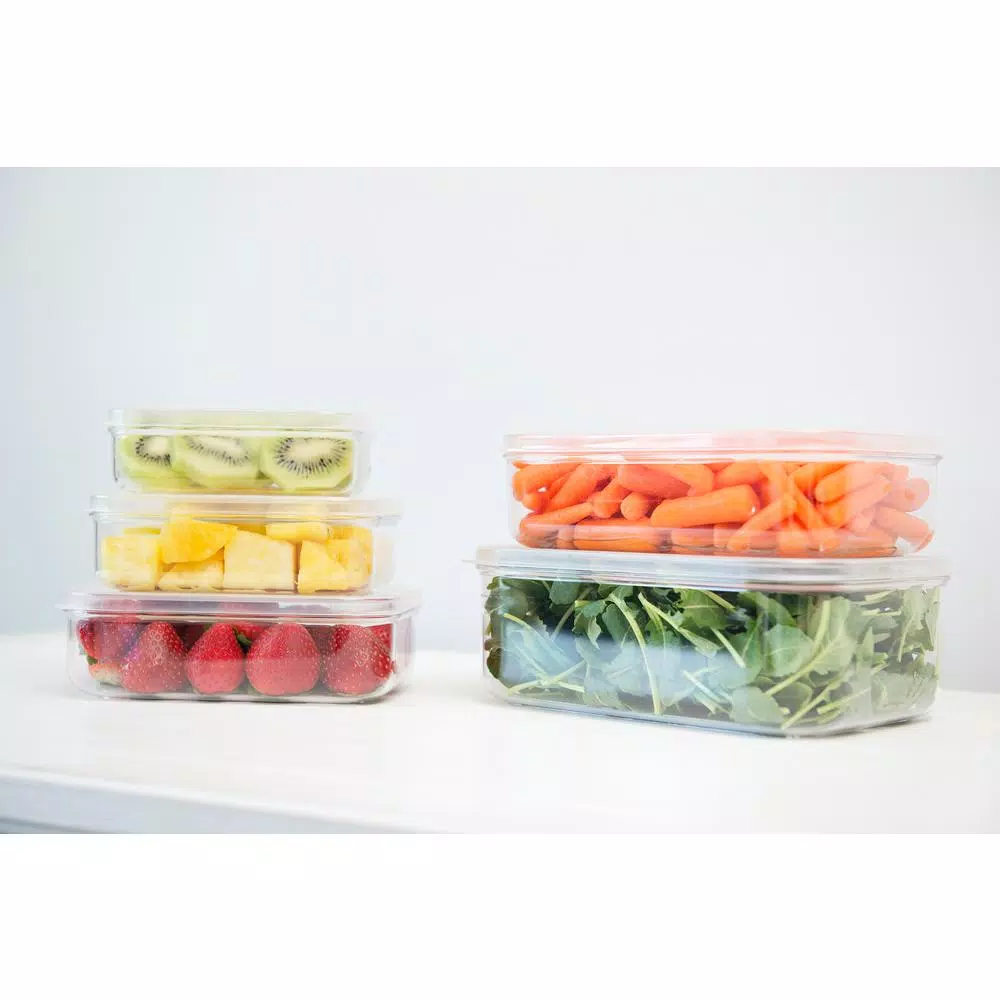 Lustroware Micro Clear Polypropylene Food Storage Container Set, 3-Piece