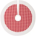 VHC Brands 21 in. Red Plaid Christmas Farmhouse Tree Skirt with Flannel Lining thumbnail 1