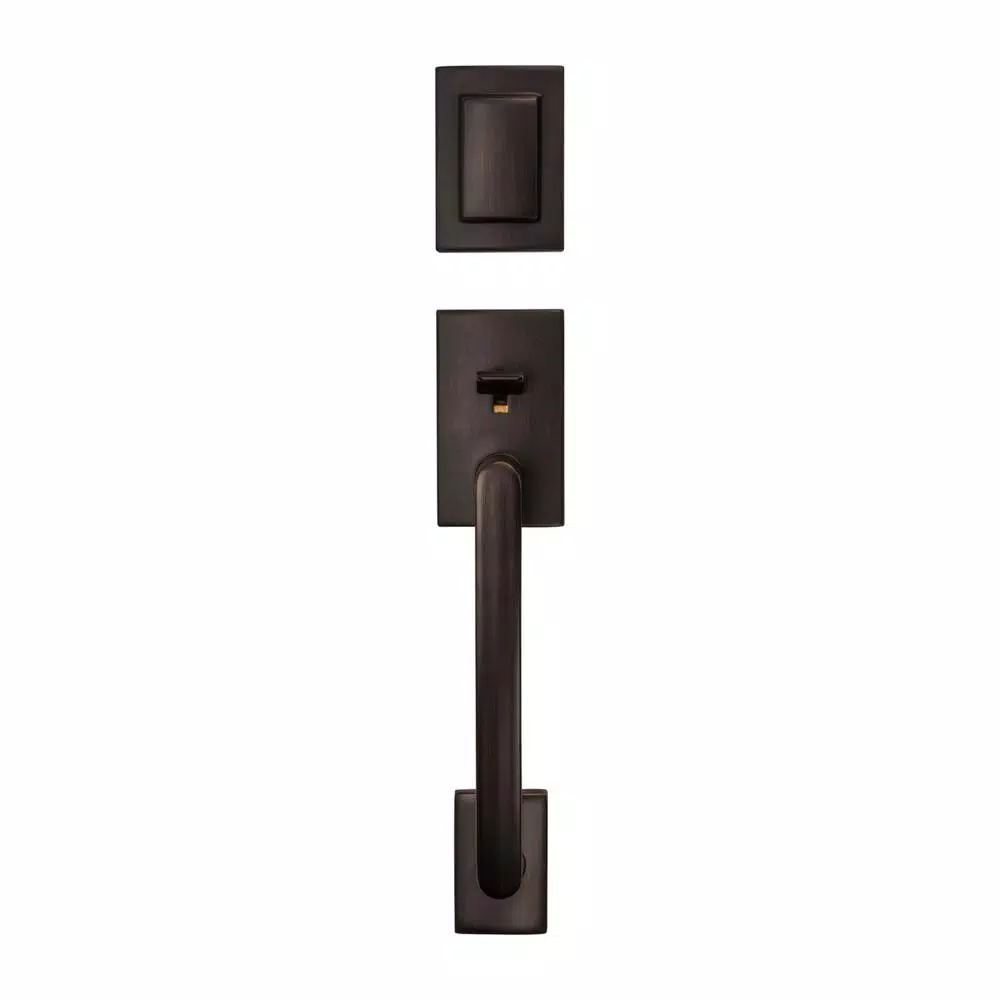 Baldwin Prestige Spyglass Single Cylinder Venetian Bronze Door Handleset with Square Lever