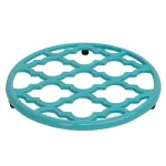 Home Basics Lattice Cast Iron Turquoise Trivet Set of 2 - Heat Resistant Decorative Hot Mats thumbnail 2