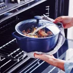 Blue Diamond 5.5 QT Blue Aluminum Nonstick Dutch Oven with Glass Lid thumbnail 7