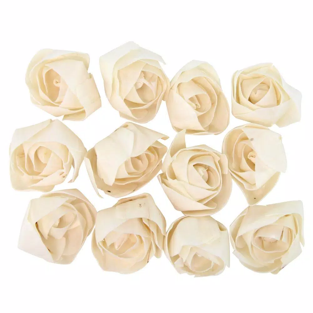 LITTON LANE White Sola Wood Carnation and Ranunculus Artificial Flowers, Set of 2