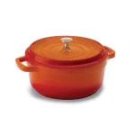Hercules 4 Qt. Round Cast Aluminum Nonstick Dutch Oven with Lid, Orange thumbnail 1