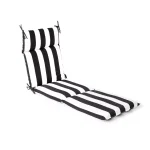 Unbranded Black Cabana Stripe Outdoor Chaise Lounge Cushion, 21.5 in. x 72 in. thumbnail 1