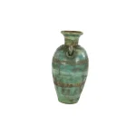 LITTON LANE 23-Inch Distressed Ceramic Amphora Vase - Green, Black, and Yellow Mediterranean Style Floor Vase thumbnail 2