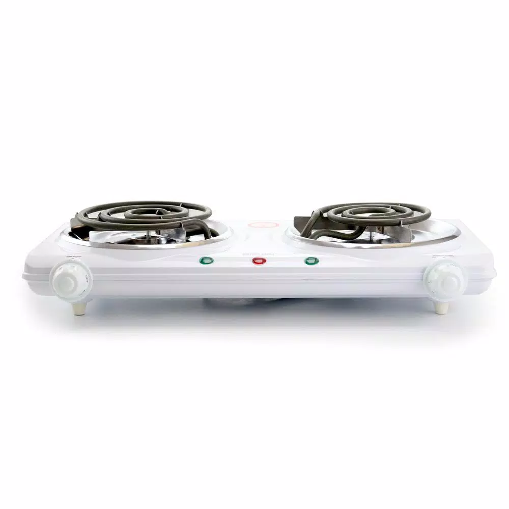 Better Chef 2-Burner Electric Countertop Hot Plate, 1500W, White