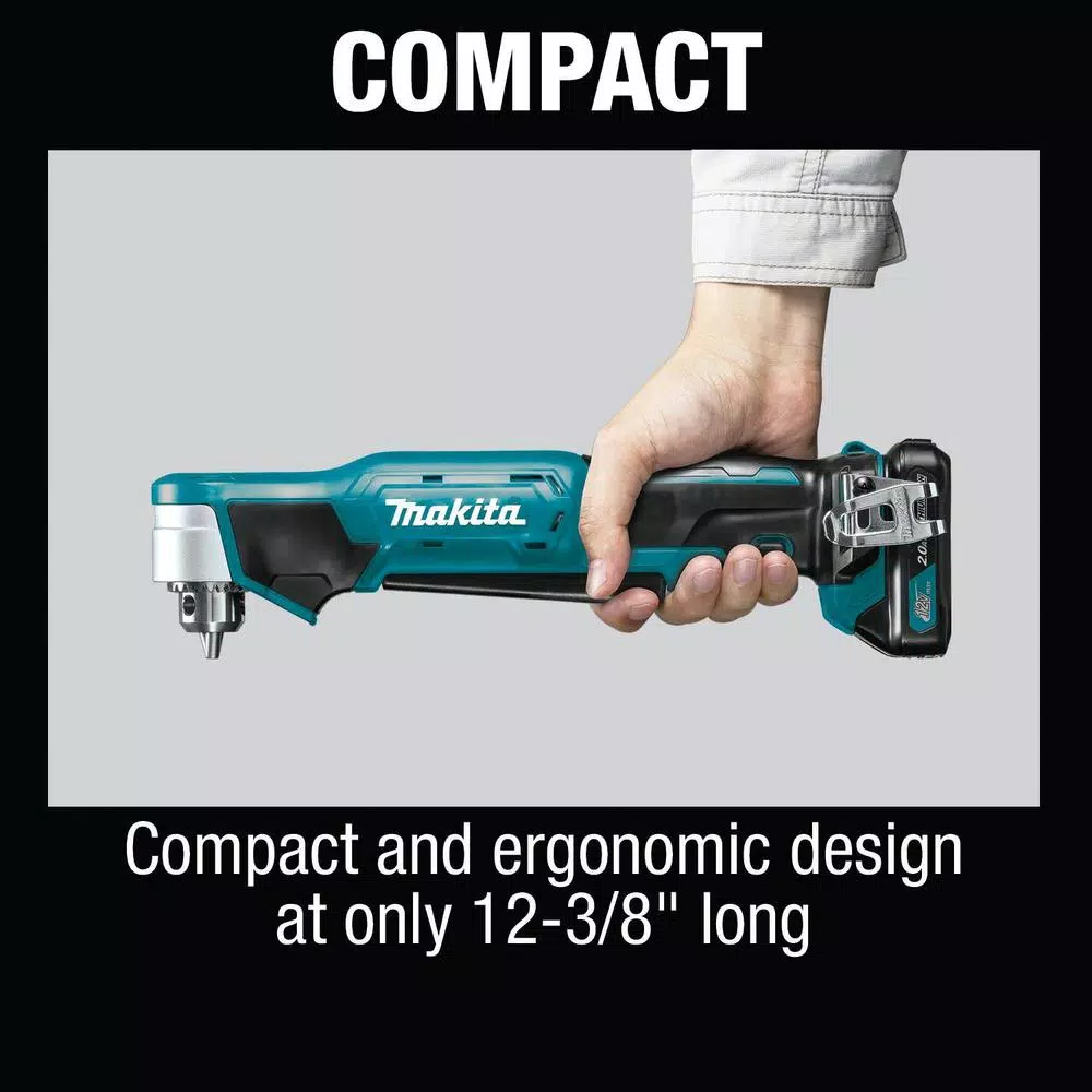 Makita 12V MAX CXT Lithium-Ion Cordless 3/8 in. Right Angle Drill Kit (2.0 Ah)