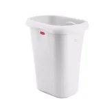 Rubbermaid 8 Gallon White Rectangular Trash Can with LinerLock thumbnail 2