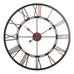 Utopia Alley 28" Oversized Roman Numeral Wall Clock, Dark Bronze Metal thumbnail 1