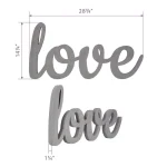 Pinnacle Love Grey Wood Decorative Sign - Handcrafted Rustic Farmhouse Script Wall Decor thumbnail 5