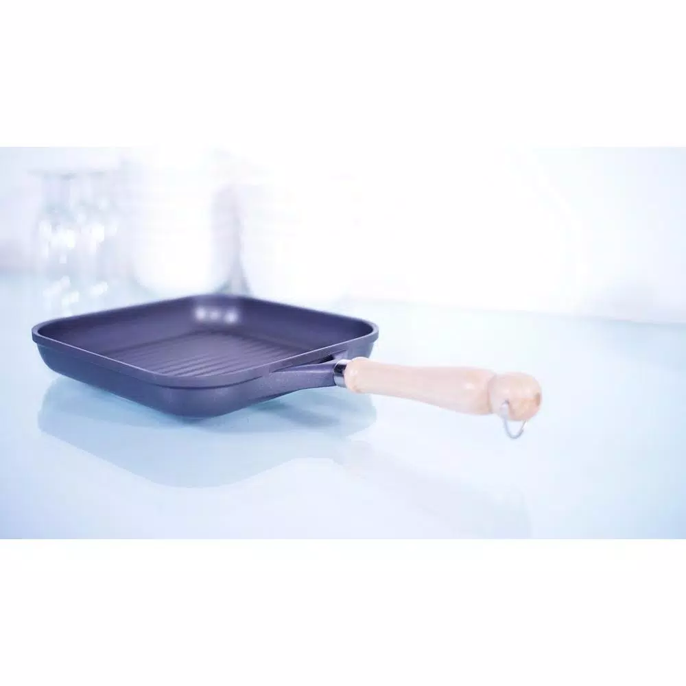 Berndes Tradition 10 in. Cast Aluminum Nonstick Square Grill Pan, Gray