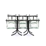 Mind Reader 6-Compartment Black Metal Condiment Server with 6 Removable 8 oz Glass Jars thumbnail 1