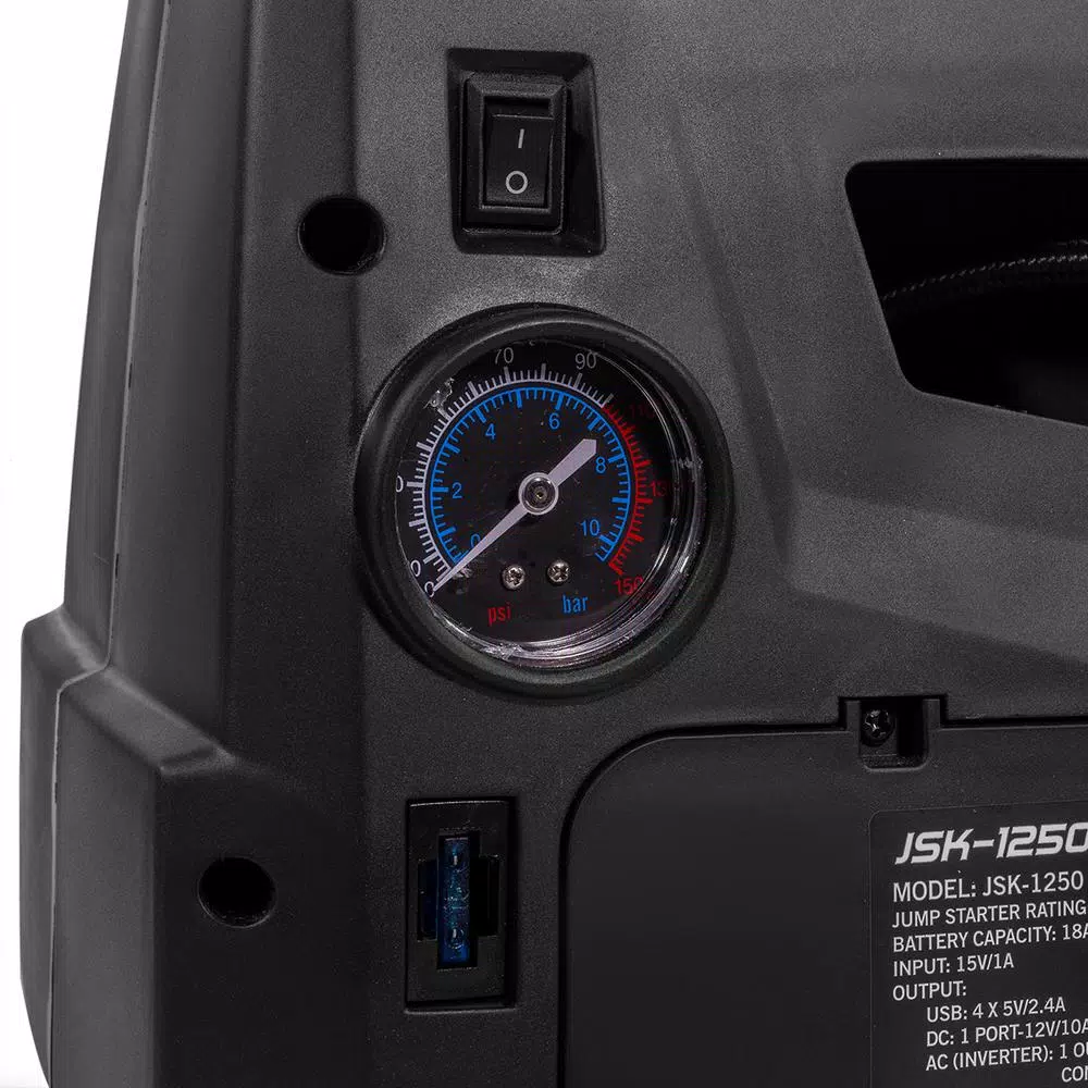 XtremepowerUS 6-in-1 Portable Jump Starter with 1250 Peak Amp & Digital Air Compressor