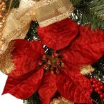 National Tree Company 6 ft. Pre-lit Artificial Fir Garland with LED Lights, Poinsettias, Berries, and Ornaments thumbnail 3