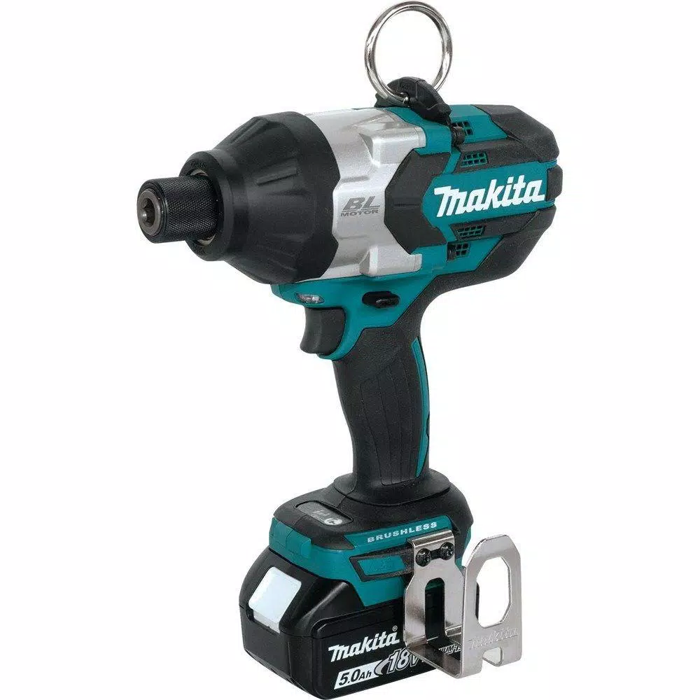 Makita 18V LXT Brushless High Torque 7/16 in. Hex Chuck Impact Wrench Kit w/ (2) 5.0Ah Batteries & Charger