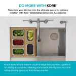 KRAUS 16.75 in. Workstation Sink Accessory Set with Bamboo Board, Stainless Steel Mixing Bowl and Colander thumbnail 5