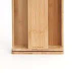 Mind Reader Bamboo 360° Rotating Cup and Lid Holder, 4-Compartment Organizer thumbnail 4