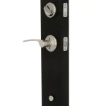 Schlage Century Satin Nickel Single Cylinder Deadbolt with Merano Lever Handleset, Right-Handed thumbnail 3