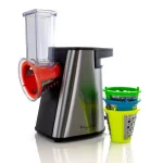 MegaChef Stainless Steel Electric Salad Maker 4-in-1 Slicer, Shredder, Chopper and Shooter thumbnail 1