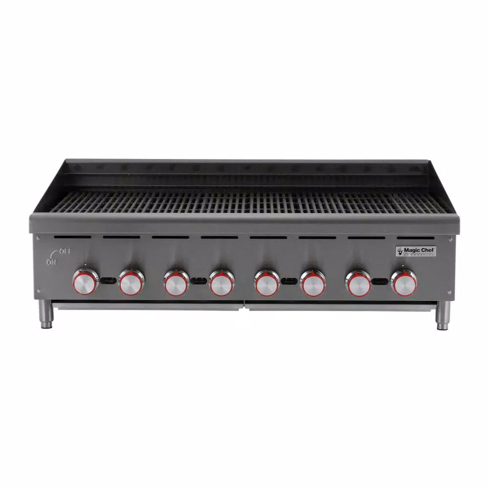 Magic Chef 48 in. Commercial Countertop Radiant Char Broiler, Stainless Steel