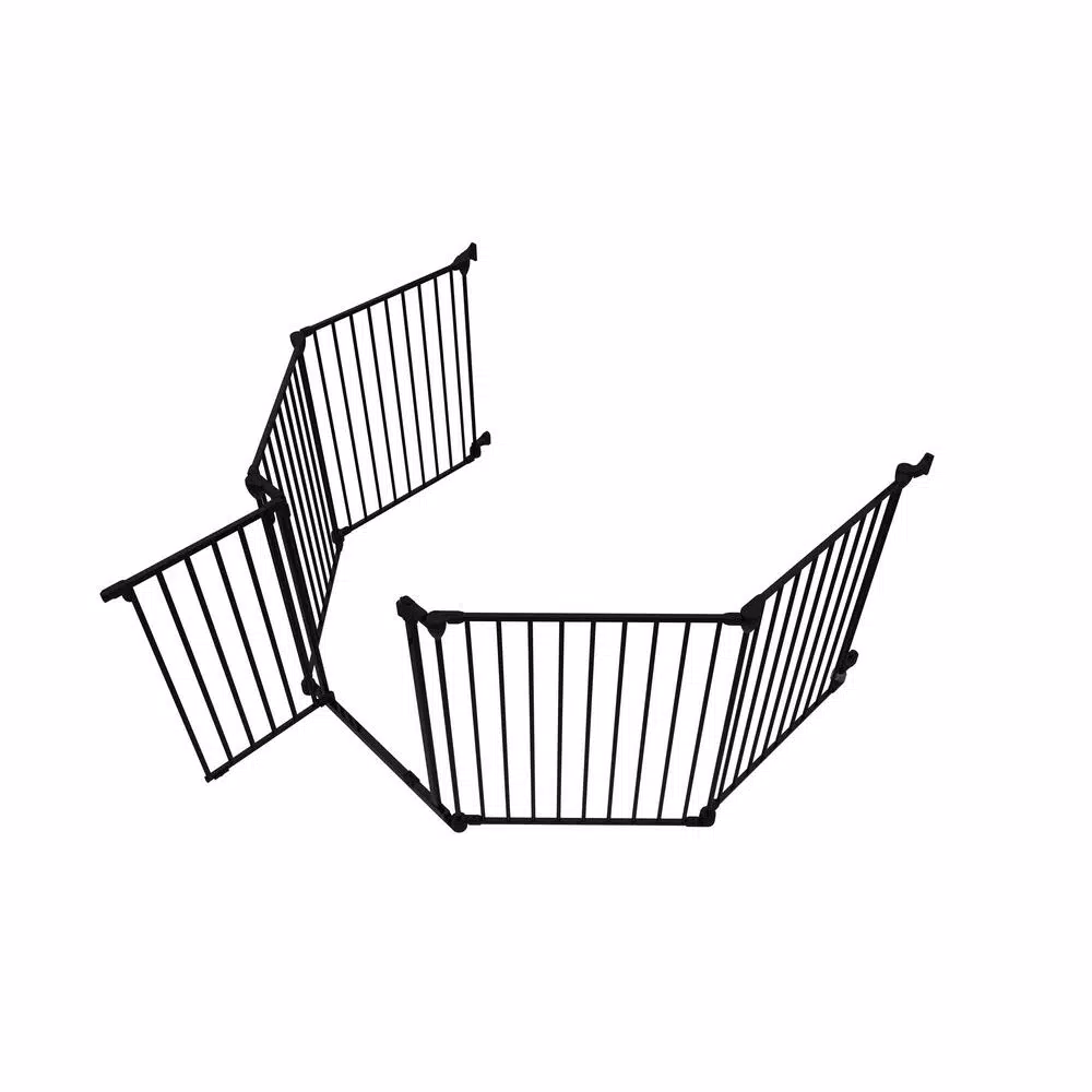 Perma Child Safety 30 in. Super Wide 3-in-1 Playpen Barrier, 6-Panel Play Yard & Baby Gate, Black