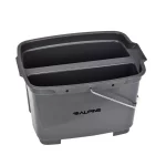 Alpine Industries 19.5 Qt. Divided Plastic Cleaning Caddy with Metal Handle, Gray thumbnail 2