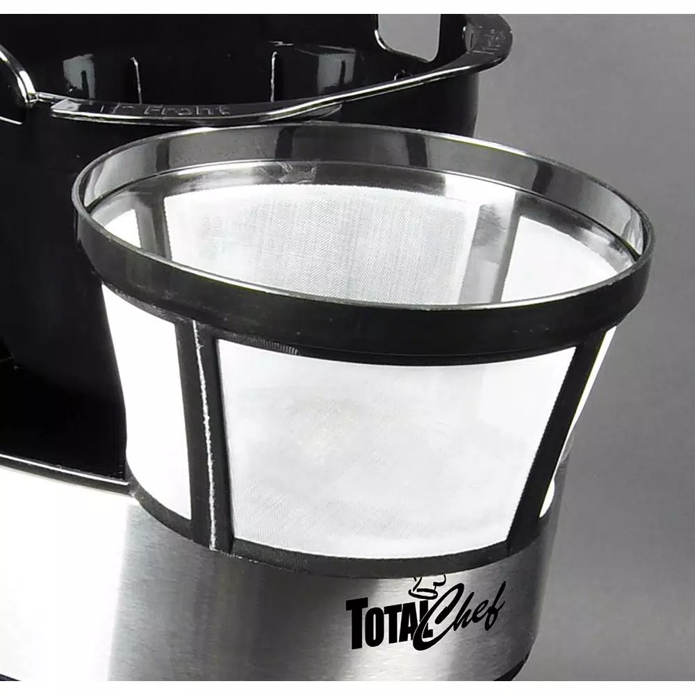 Total Chef 12-Cup Programmable Drip Coffee Maker with Glass Carafe, LCD Display, and Auto Shut-Off - Black/Silver