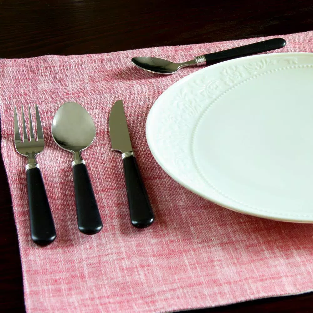 Gibson Home Sensations II 16-Piece Black Flatware Set with Wire Caddy, Service for 4