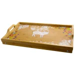 Urban Market Life On The Farm Bamboo Bed Tray with Foldable Legs and Floral Pig Design thumbnail 1