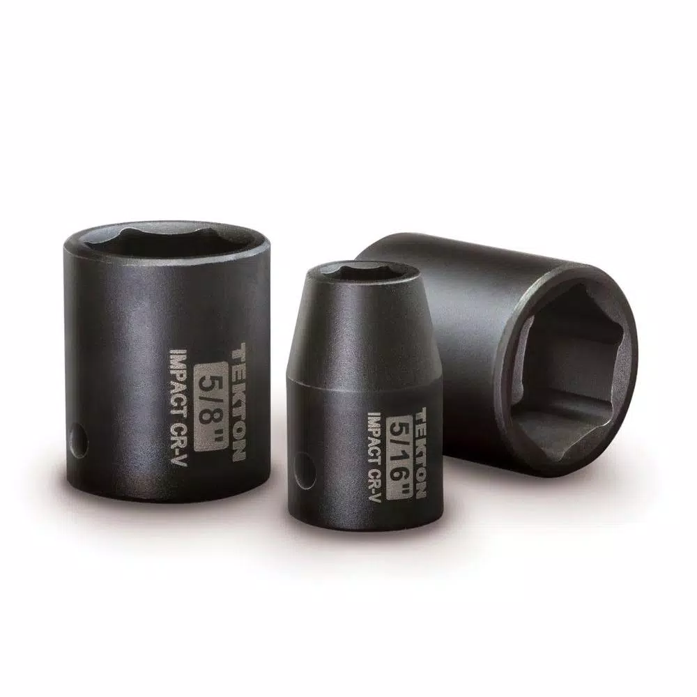 TEKTON 3/8 in. Drive 6-Point Shallow SAE Impact Socket Set, 5/16-3/4 in.