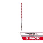 Milwaukee SHOCKWAVE 5/32 in. Carbide Hammer Drill Bits, 5-Pack thumbnail 1