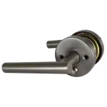 Design House Eastport Satin Nickel Privacy Lever Door Handle for Bed/Bath thumbnail 4