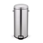 Innovaze Stainless Steel Round Step-On Trash Can Set, 8 Gal. and 1.3 Gal. Fingerprint Resistant thumbnail 3