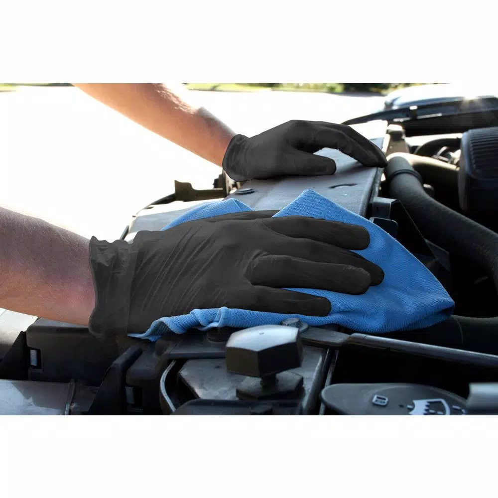 Unbranded Grease Monkey 40 Count Black Disposable Nitrile Gloves, Large, Latex-Free