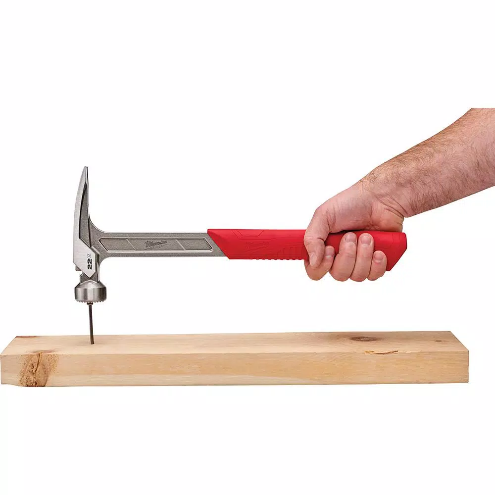 Milwaukee 22 oz. Milled Face Framing Hammer with Shockshield Grip and Hammer Loop