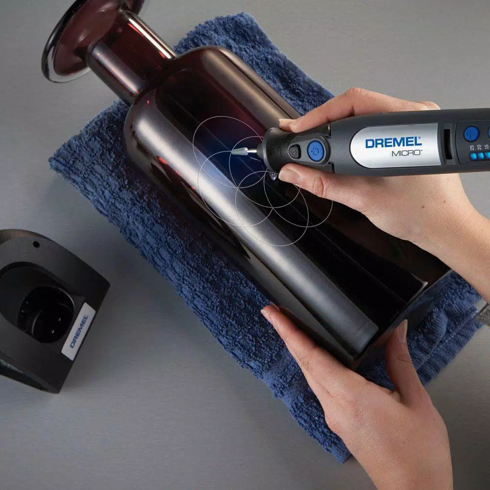 Dremel Micro 8V MAX Variable Speed Cordless Rotary Tool Kit with Docking Station and 18 Accessories